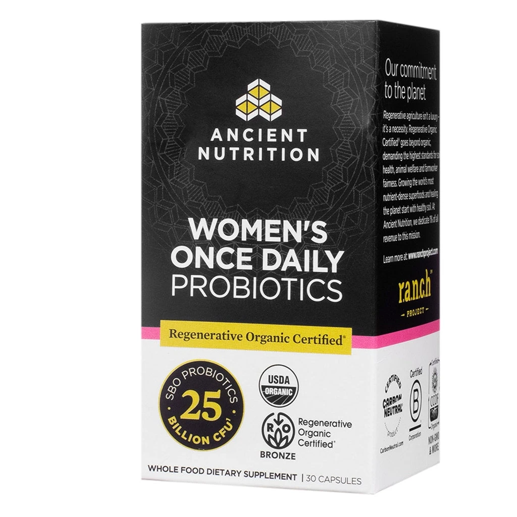 Ancient Nutrition Regenerative Organic Certified™ Women's Once Daily Probiotics Capsules