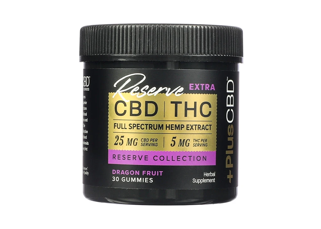 PlusCBD CBD Gummies 25mg CBD, 5mg THC - Dragonfruit