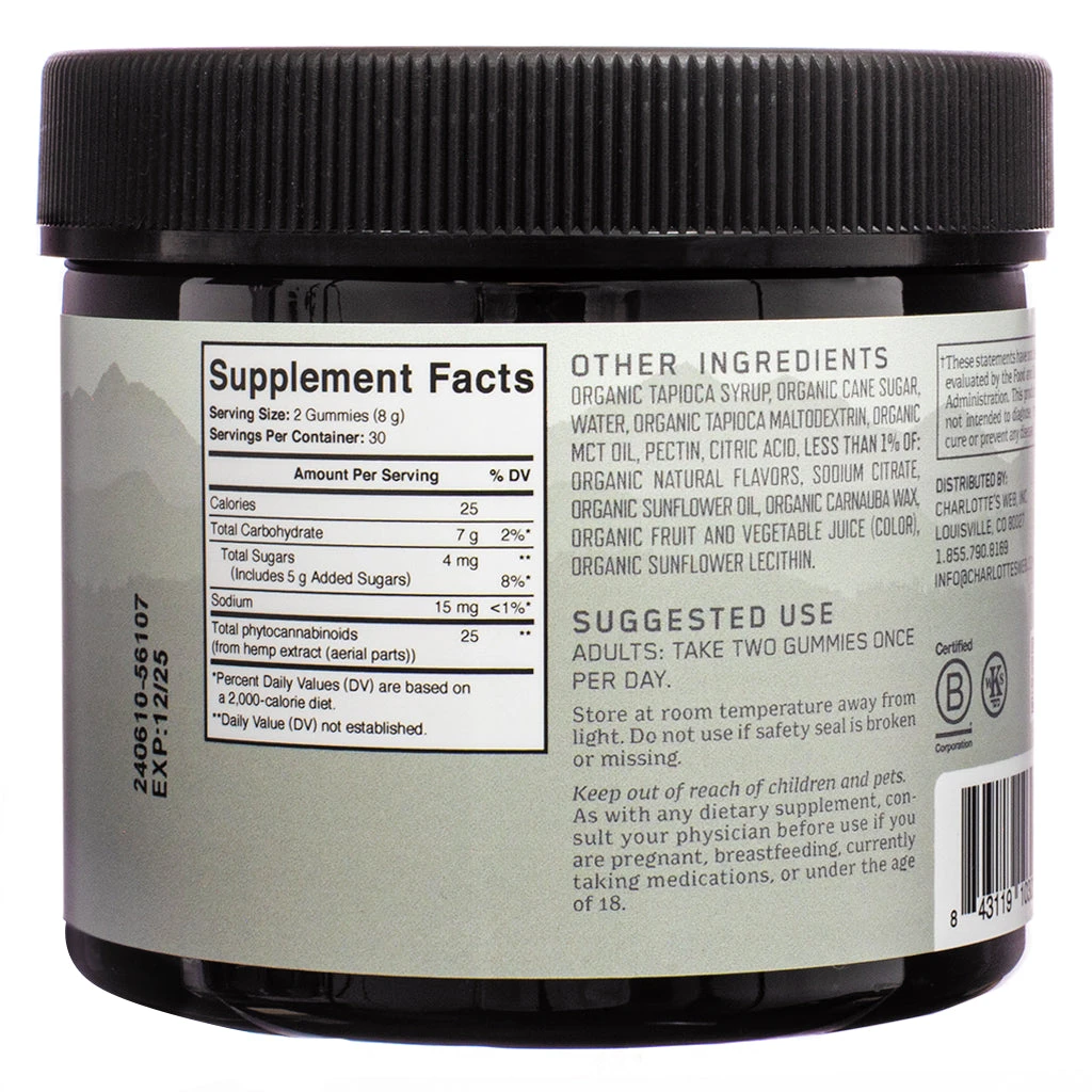 Charlotte's Web THC Free 25mg CBD Gummies - Image 2