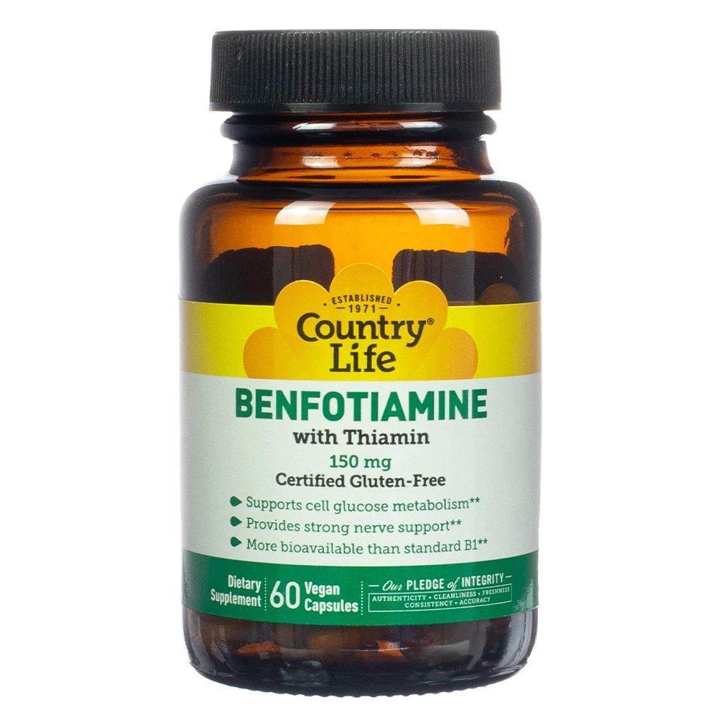 Country Life Benfotiamine With Thiamin Capsules