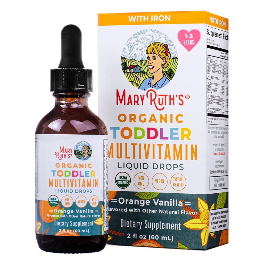 MaryRuth Organic Toddler Multivitamin Liquid Drops With Iron - Orange Vanilla