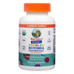 MaryRuth Organic Toddler Multivitamin & Postbiotics Gummies - Mixed Berry & Cherry