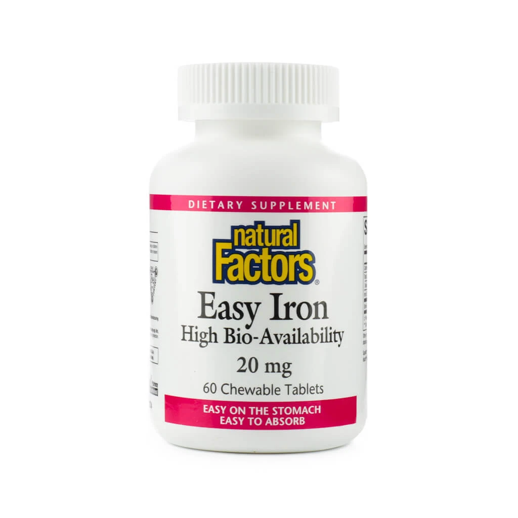 Natural Factors Easy Iron 20mg Chewable Tablets