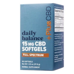 +PlusCBD Daily Balance 15mg CBD Softgels