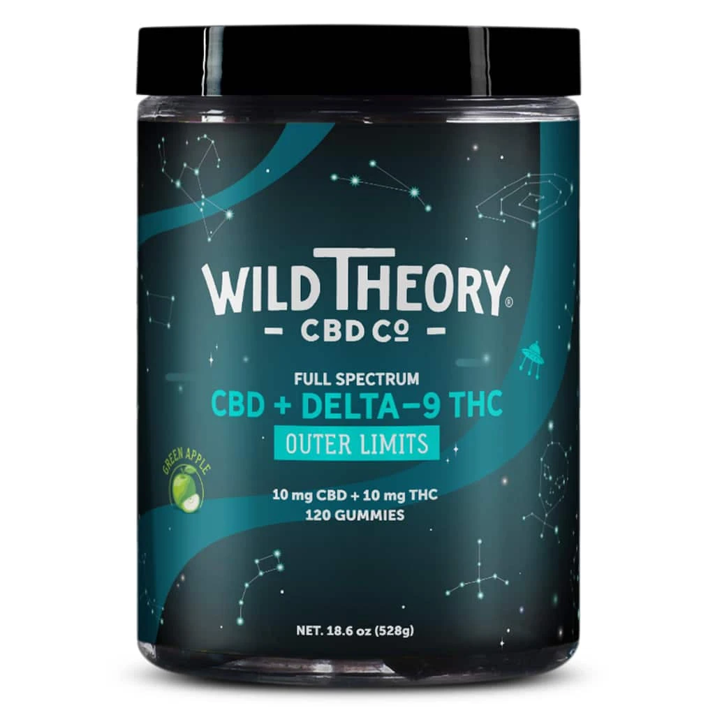 Wild Theory Outer Limits Delta 9 THC Gummies - 10mg THC + 10mg CBD - Green Apple - Image 3