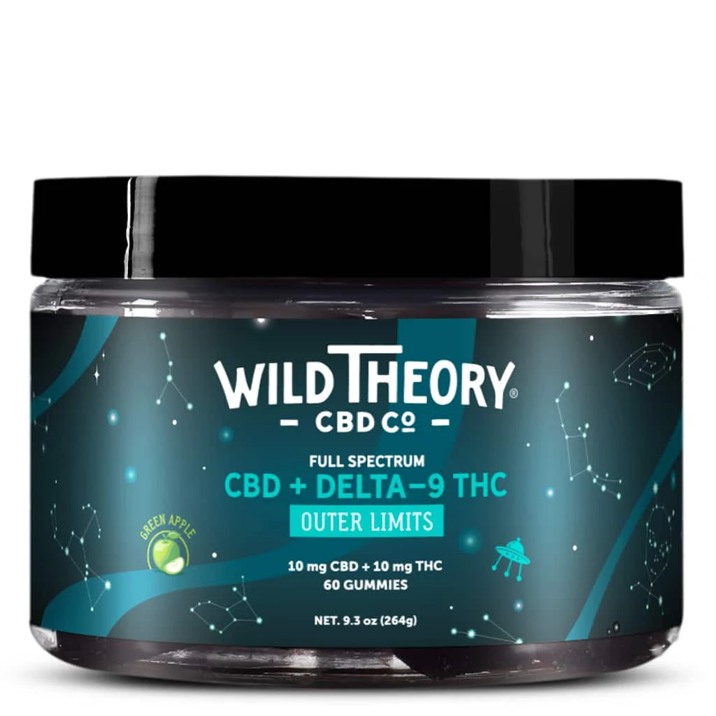 Wild Theory Outer Limits Delta 9 THC Gummies - 10mg THC + 10mg CBD - Green Apple - Image 2